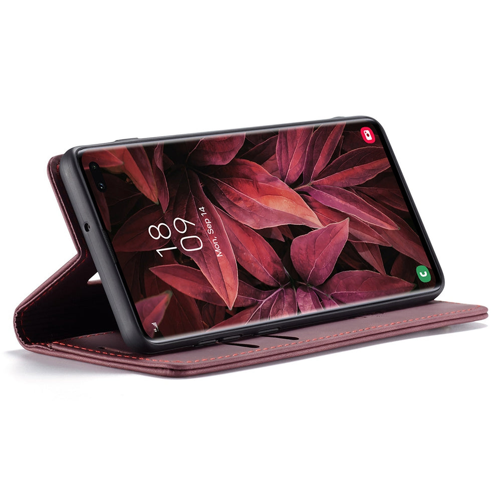 CASEME 013 Series PU Leather Case [Auto-absorbed] [Wallet Stand] for Samsung Galaxy S10 Plus