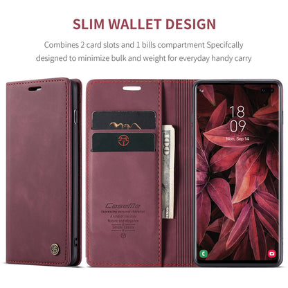 CASEME 013 Series PU Leather Case [Auto-absorbed] [Wallet Stand] for Samsung Galaxy S10 Plus