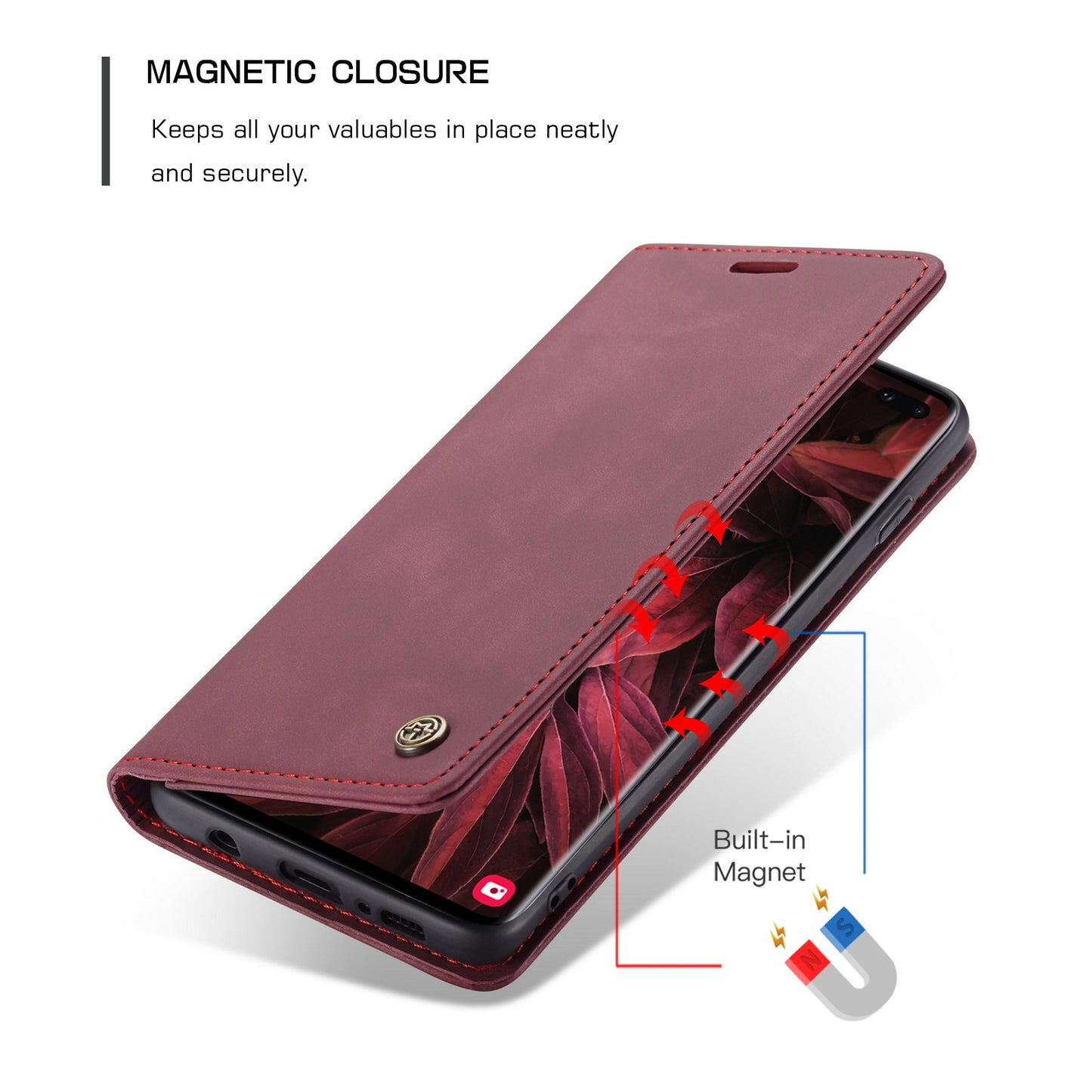 CASEME 013 Series PU Leather Case [Auto-absorbed] [Wallet Stand] for Samsung Galaxy S10 Plus