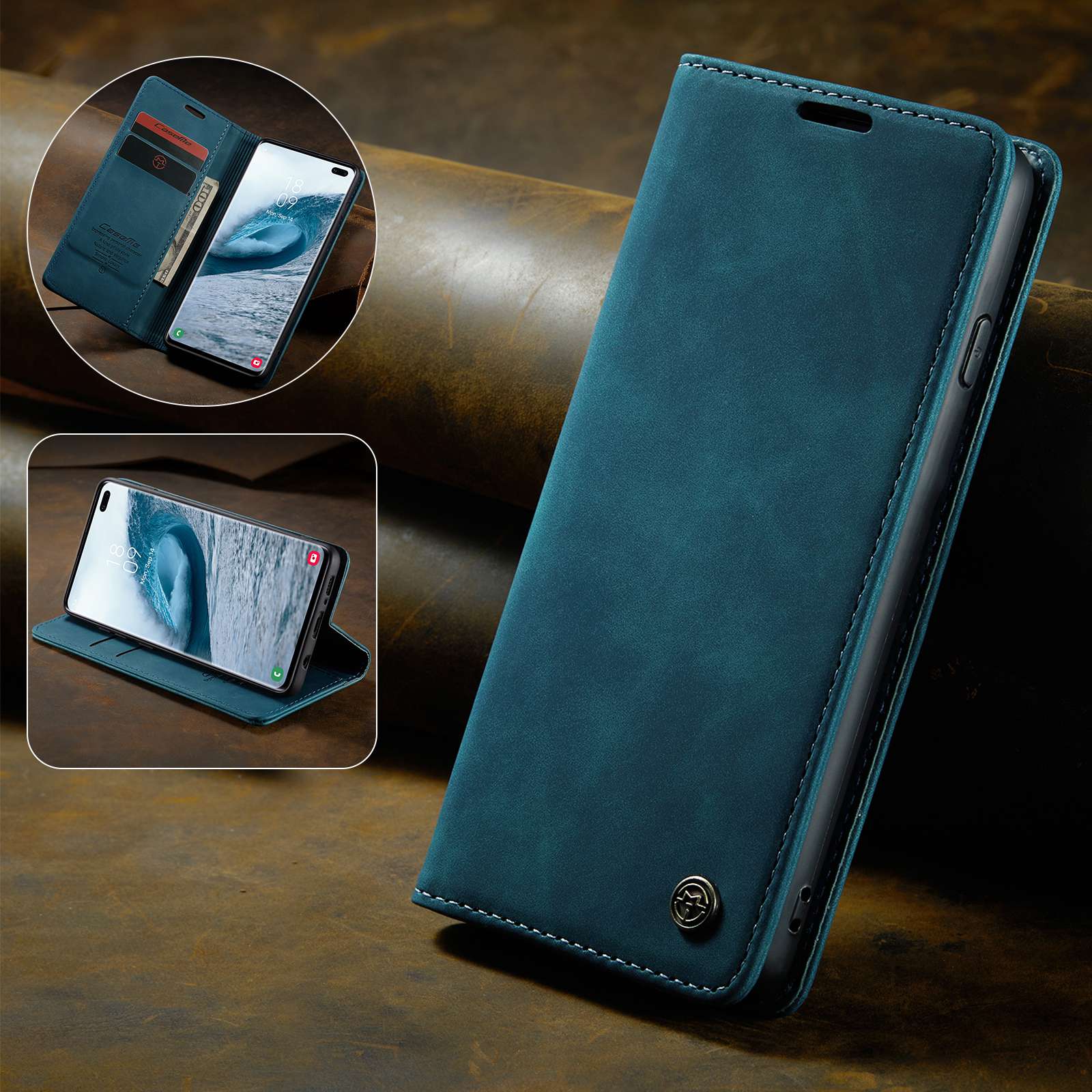 CASEME 013 Series PU Leather Case [Auto-absorbed] [Wallet Stand] for Samsung Galaxy S10 Plus