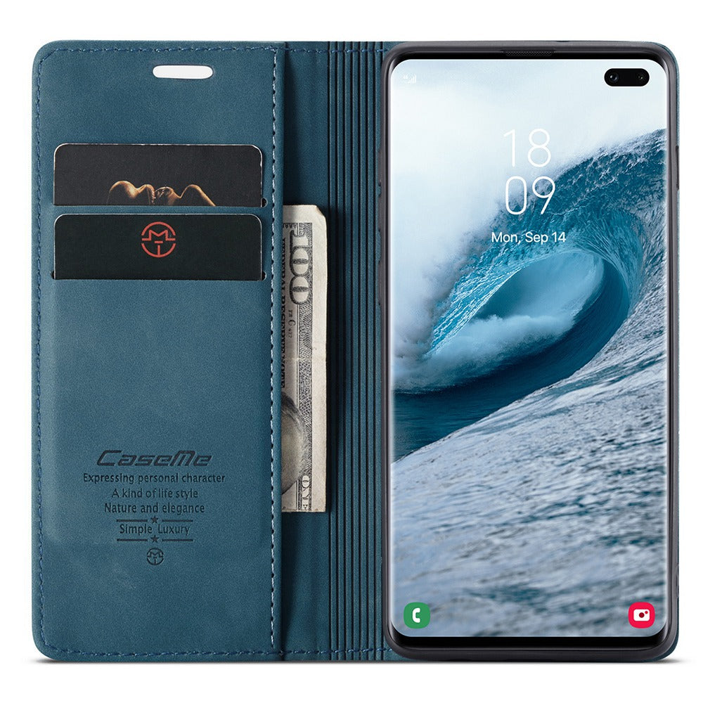 CASEME 013 Series PU Leather Case [Auto-absorbed] [Wallet Stand] for Samsung Galaxy S10 Plus