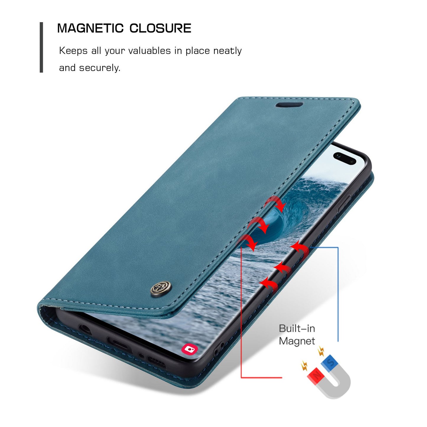 CASEME 013 Series PU Leather Case [Auto-absorbed] [Wallet Stand] for Samsung Galaxy S10 Plus
