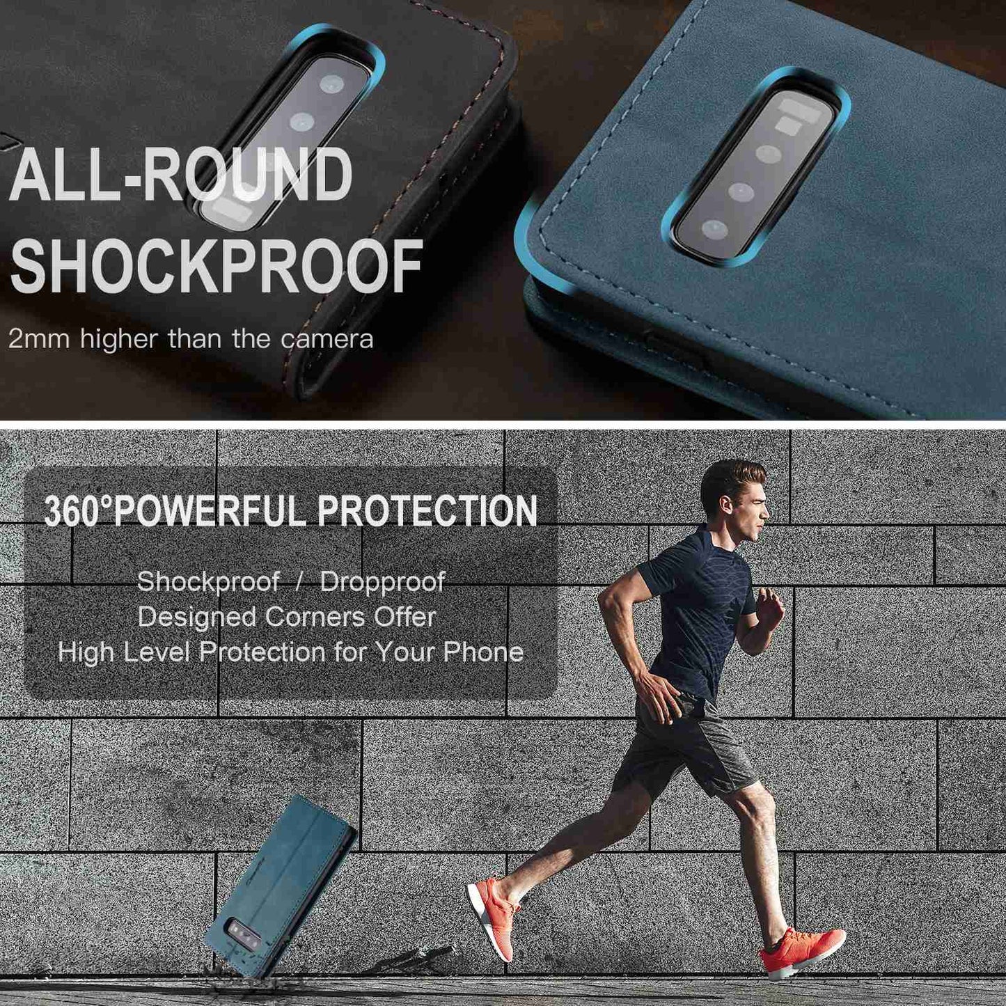 CASEME 013 Series PU Leather Case [Auto-absorbed] [Wallet Stand] for Samsung Galaxy S10 Plus