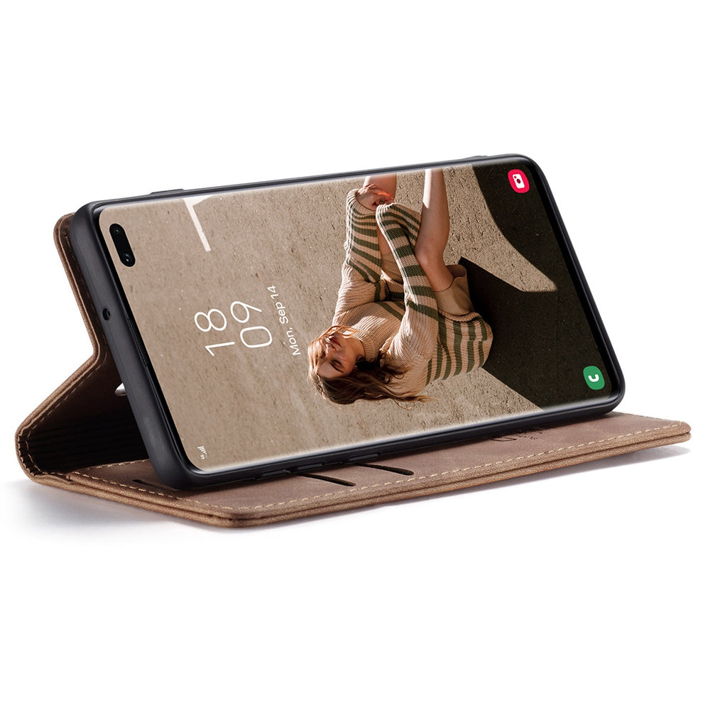 CASEME 013 Series PU Leather Case [Auto-absorbed] [Wallet Stand] for Samsung Galaxy S10 Plus