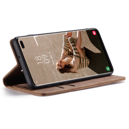 CASEME 013 Series PU Leather Case [Auto-absorbed] [Wallet Stand] for Samsung Galaxy S10 Plus