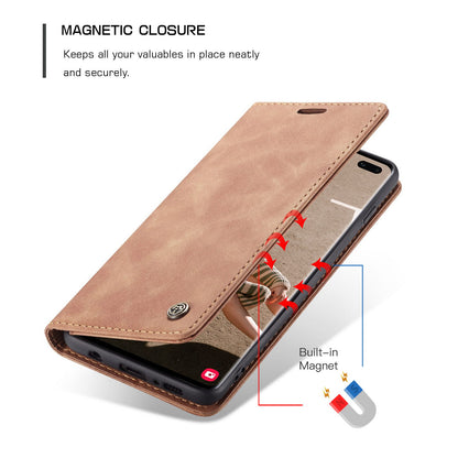 CASEME 013 Series PU Leather Case [Auto-absorbed] [Wallet Stand] for Samsung Galaxy S10 Plus