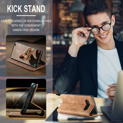 CASEME 013 Series PU Leather Case [Auto-absorbed] [Wallet Stand] for Samsung Galaxy S10 Plus