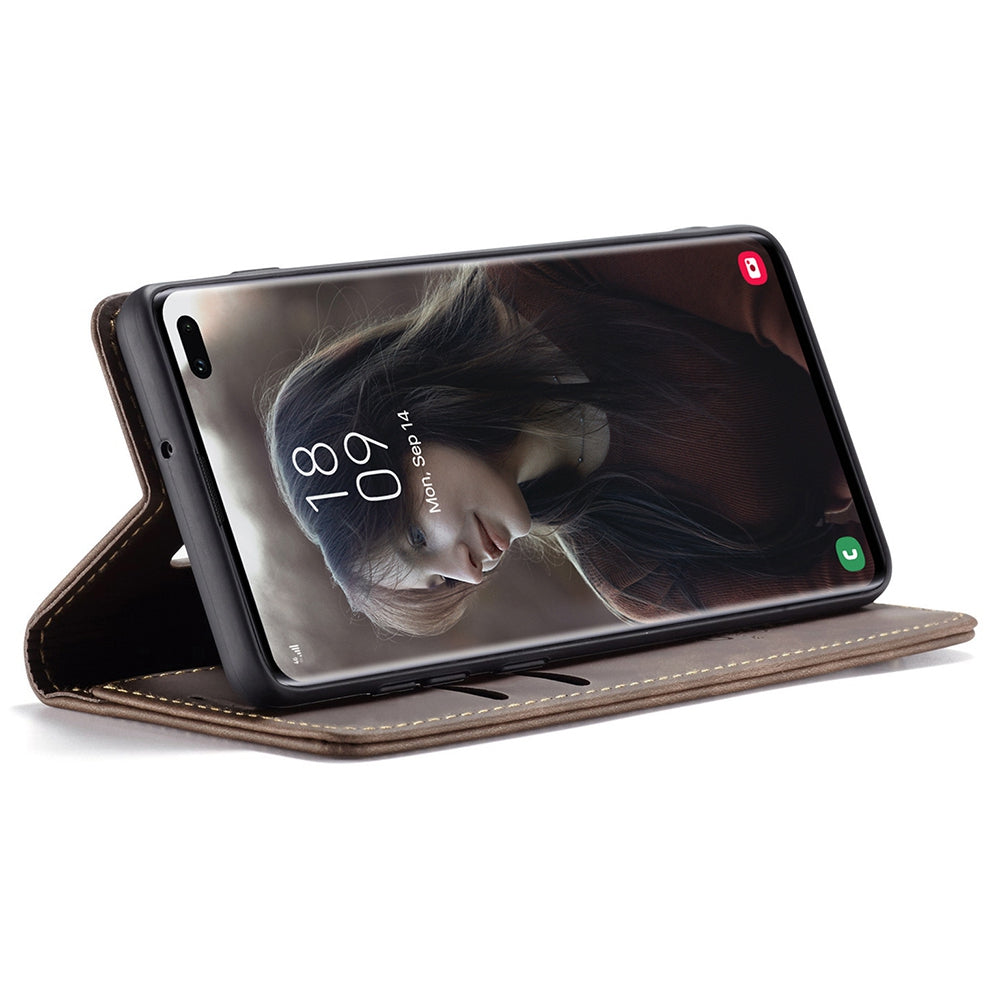 CASEME 013 Series PU Leather Case [Auto-absorbed] [Wallet Stand] for Samsung Galaxy S10 Plus
