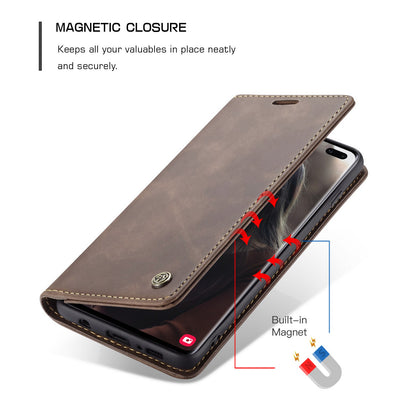CASEME 013 Series PU Leather Case [Auto-absorbed] [Wallet Stand] for Samsung Galaxy S10 Plus