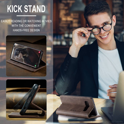 CASEME 013 Series PU Leather Case [Auto-absorbed] [Wallet Stand] for Samsung Galaxy S10 Plus
