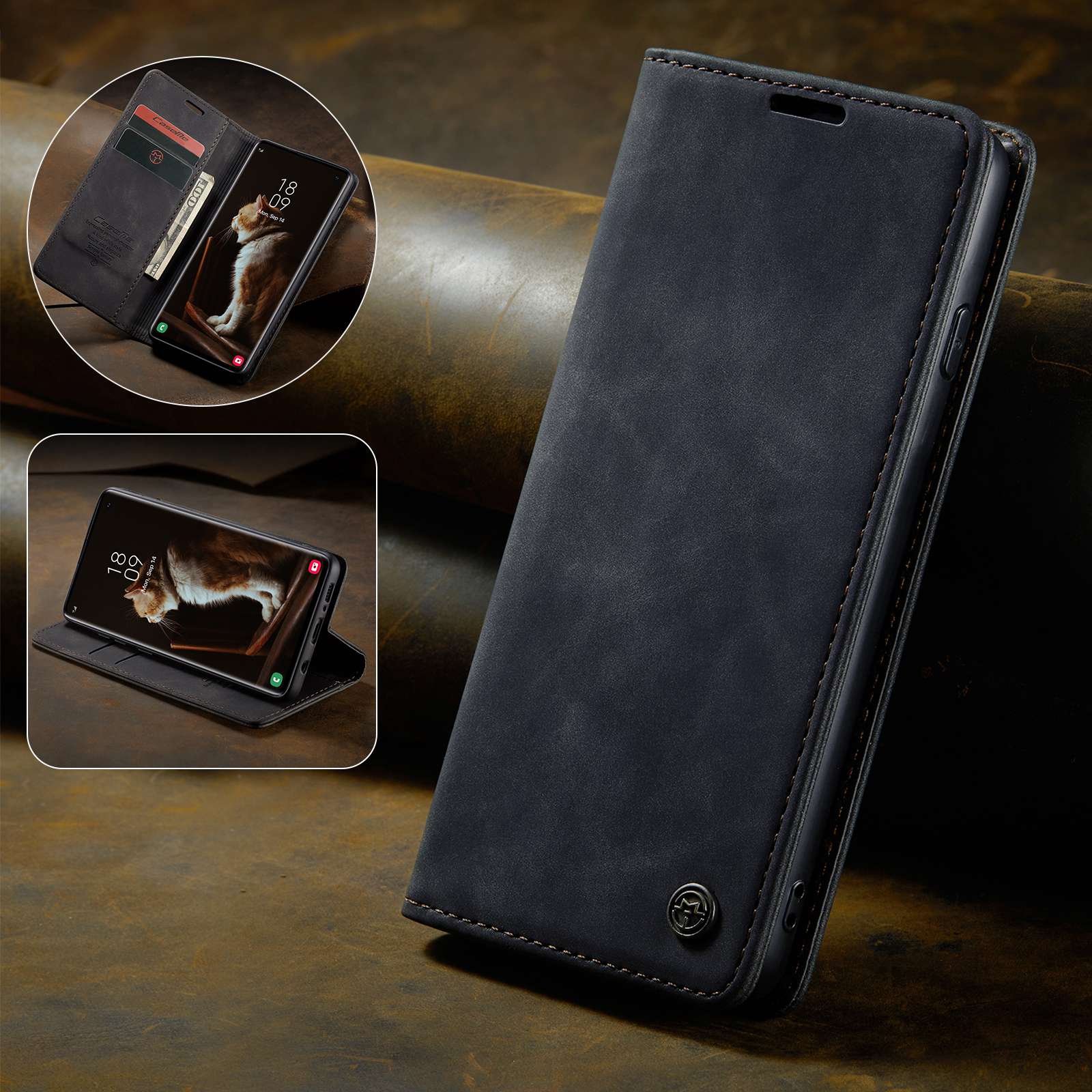 CASEME 013 Series for Samsung Galaxy S10 PU Leather Case [Auto-absorbed] [Wallet Stand]