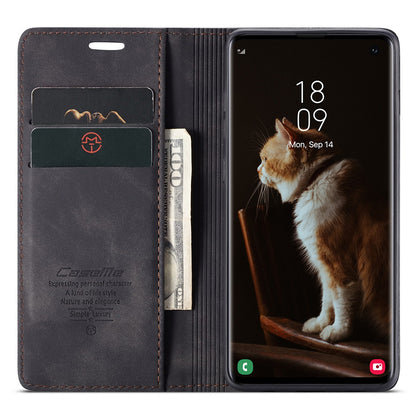 CASEME 013 Series for Samsung Galaxy S10 PU Leather Case [Auto-absorbed] [Wallet Stand]