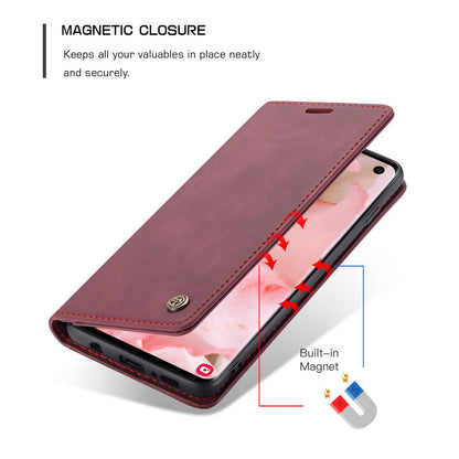 CASEME 013 Series for Samsung Galaxy S10 PU Leather Case [Auto-absorbed] [Wallet Stand]