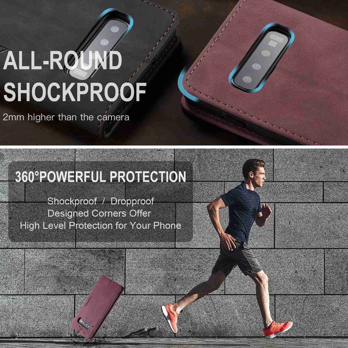 CASEME 013 Series for Samsung Galaxy S10 PU Leather Case [Auto-absorbed] [Wallet Stand]