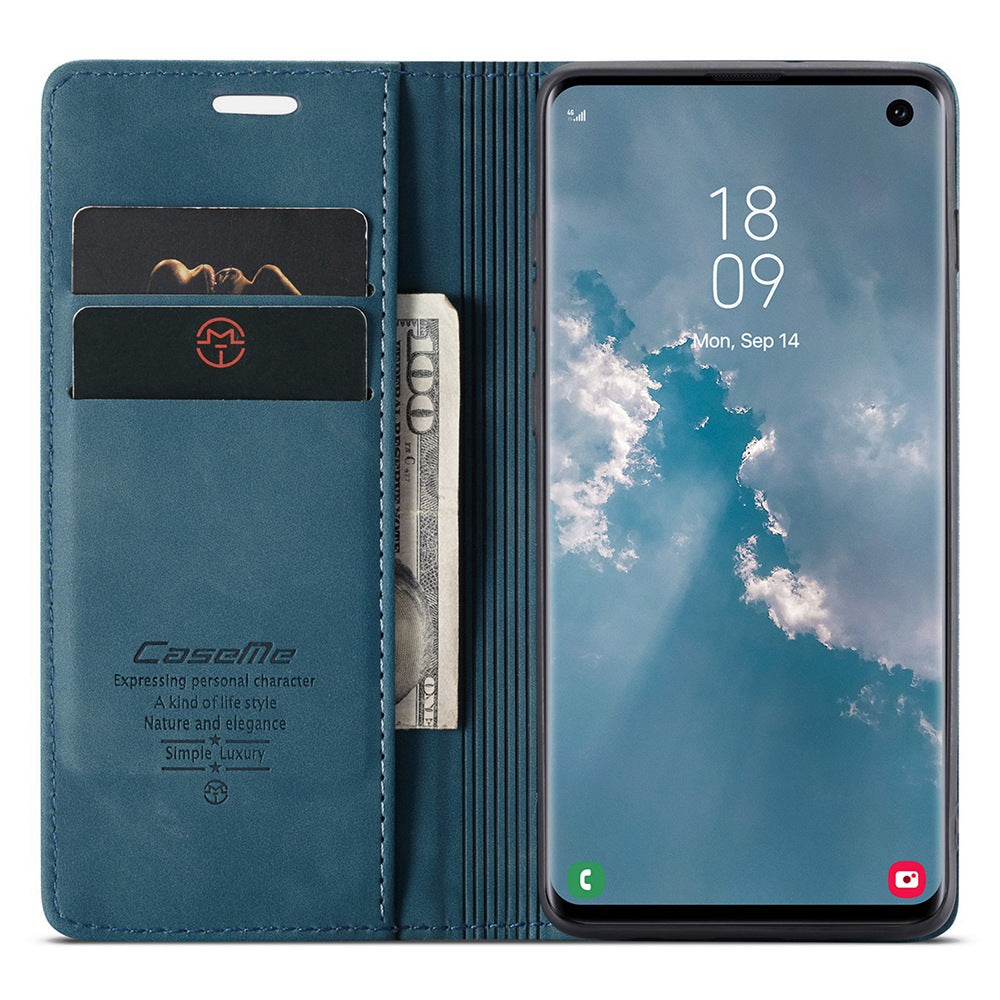 CASEME 013 Series for Samsung Galaxy S10 PU Leather Case [Auto-absorbed] [Wallet Stand]