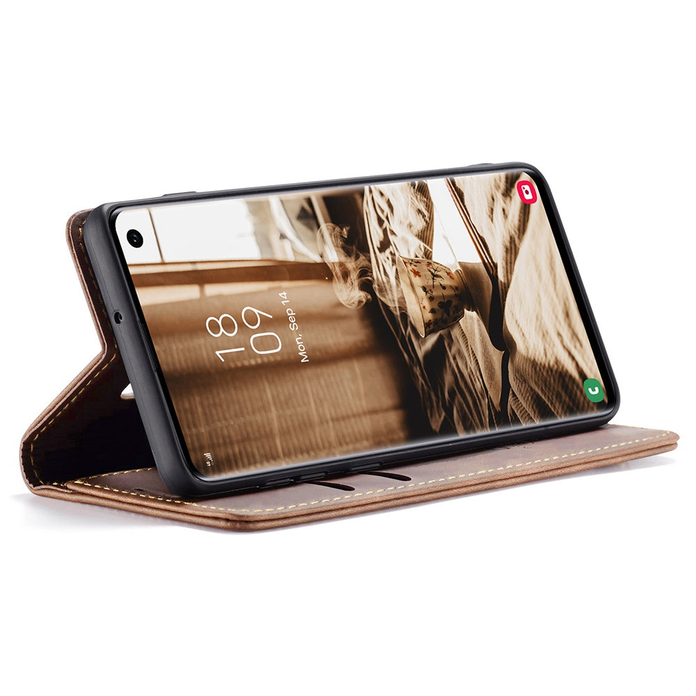 CASEME 013 Series for Samsung Galaxy S10 PU Leather Case [Auto-absorbed] [Wallet Stand]