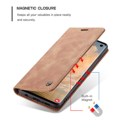 CASEME 013 Series for Samsung Galaxy S10 PU Leather Case [Auto-absorbed] [Wallet Stand]