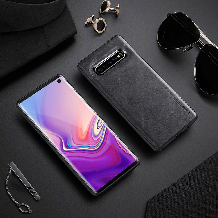 X-LEVEL Vintage Style PU Leather Coated TPU Phone Case for Samsung Galaxy S10