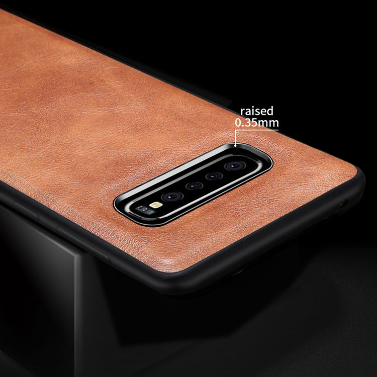 X-LEVEL Vintage Style PU Leather Coated TPU Phone Case for Samsung Galaxy S10 Plus
