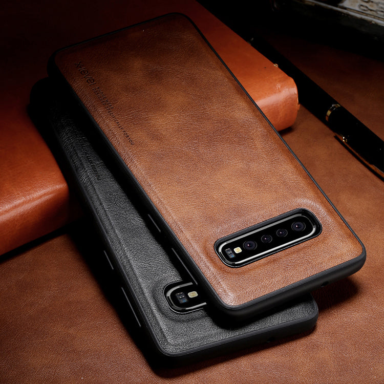 X-LEVEL Vintage Style PU Leather Coated TPU Phone Case for Samsung Galaxy S10 Plus