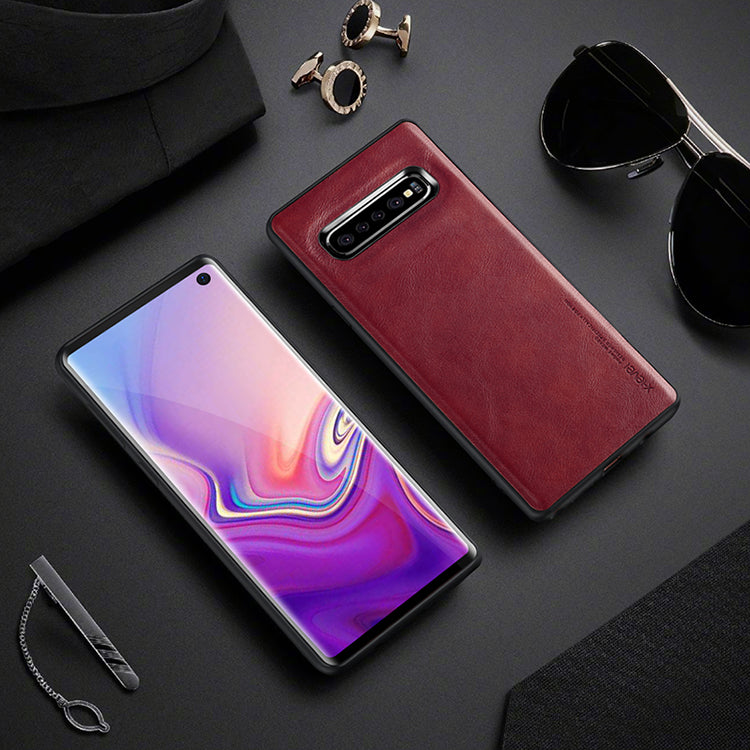 X-LEVEL Vintage Style PU Leather Coated TPU Phone Case for Samsung Galaxy S10 Plus