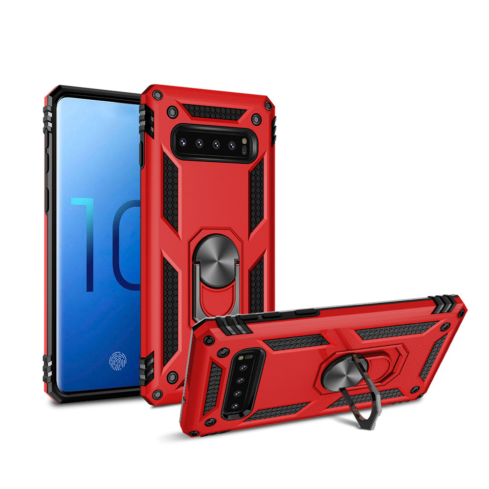 Armor PC TPU Hybrid Phone Case 360 Degree Rotation Ring Kickstand for Samsung Galaxy S10