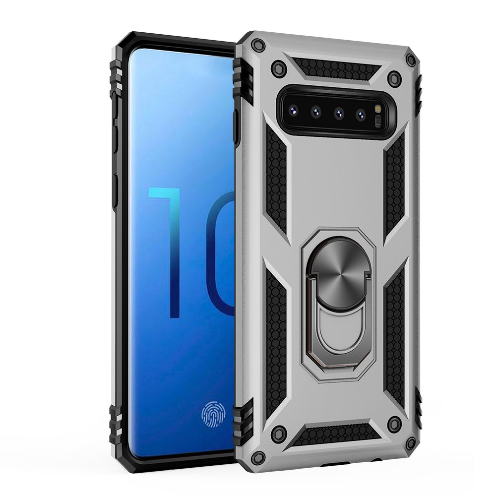 Armor PC TPU Hybrid Phone Case 360 Degree Rotation Ring Kickstand for Samsung Galaxy S10