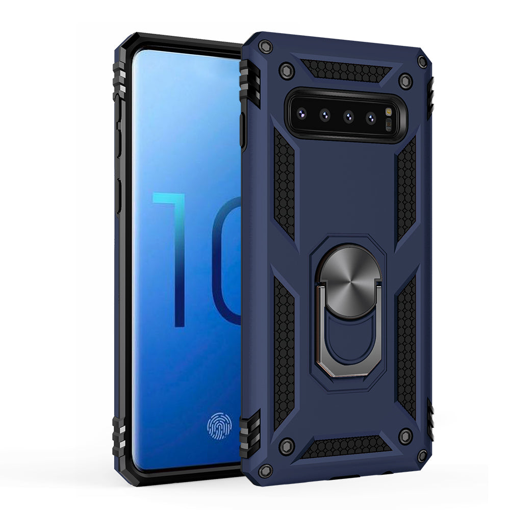 Armor PC TPU Hybrid Phone Case 360 Degree Rotation Ring Kickstand for Samsung Galaxy S10