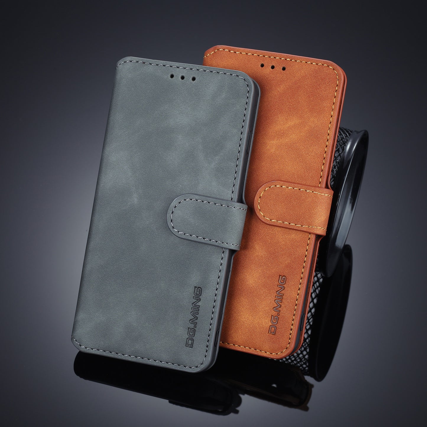 DG.MING Retro Style Leather Wallet Stand Case for Samsung Galaxy S10 Plus