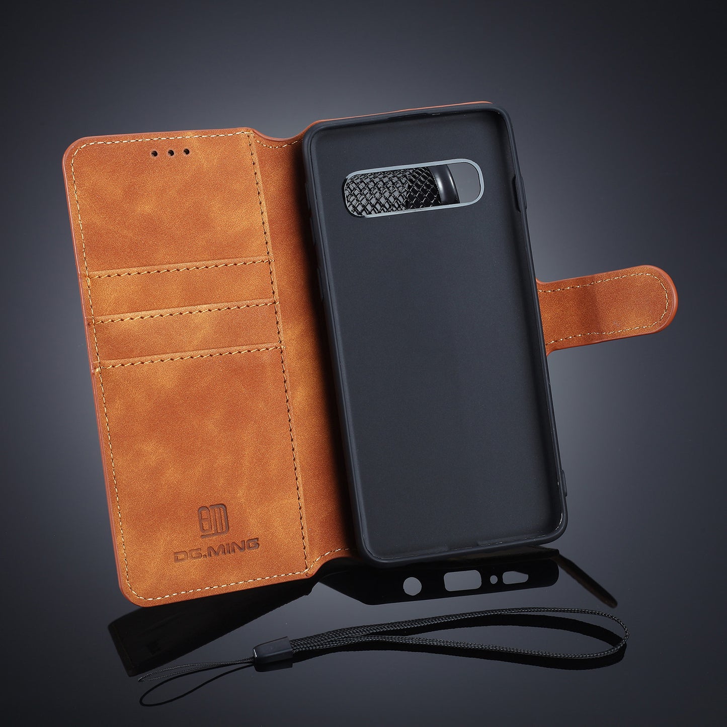 DG.MING Retro Style Leather Wallet Stand Case for Samsung Galaxy S10 Plus