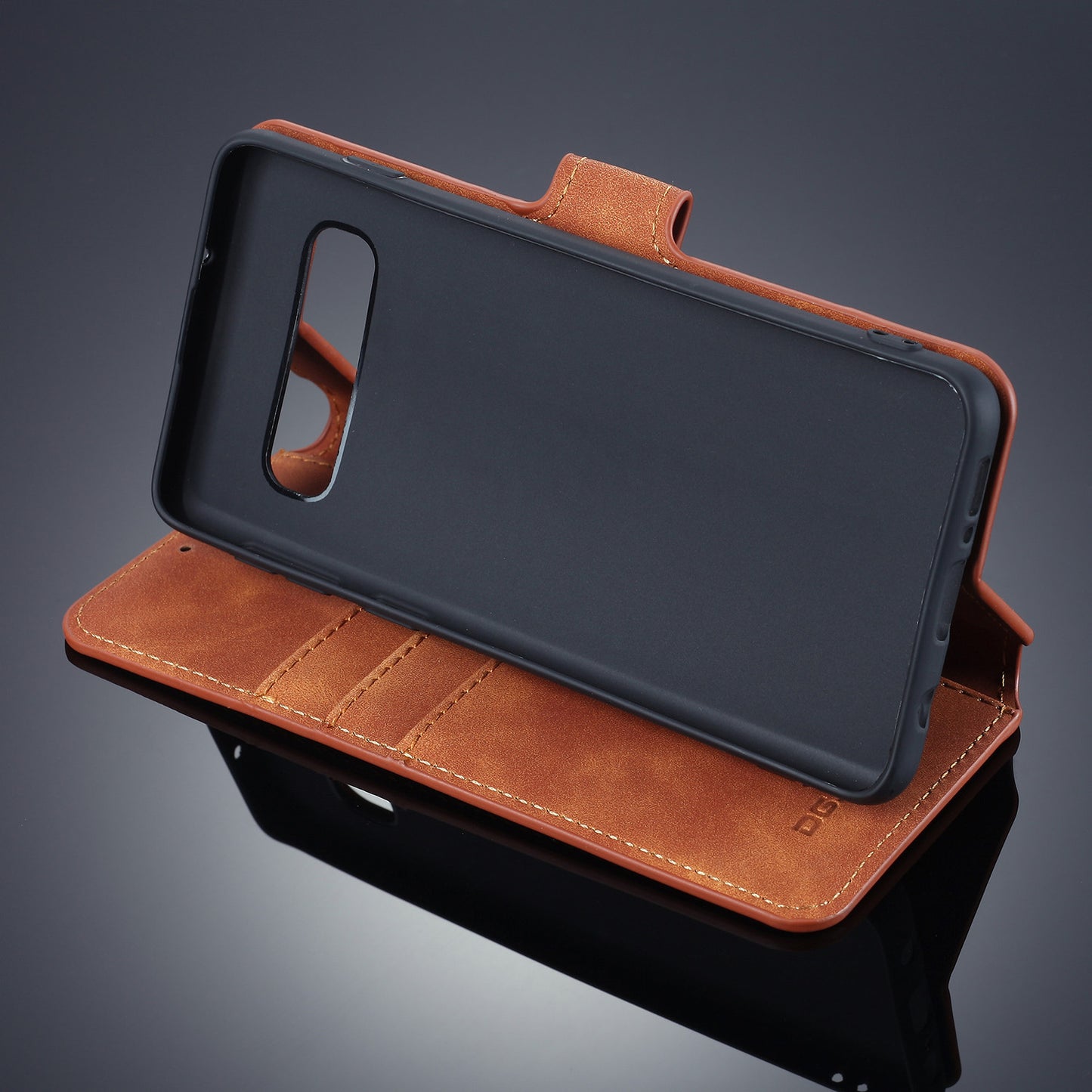 DG.MING Retro Style Leather Wallet Stand Case for Samsung Galaxy S10 Plus