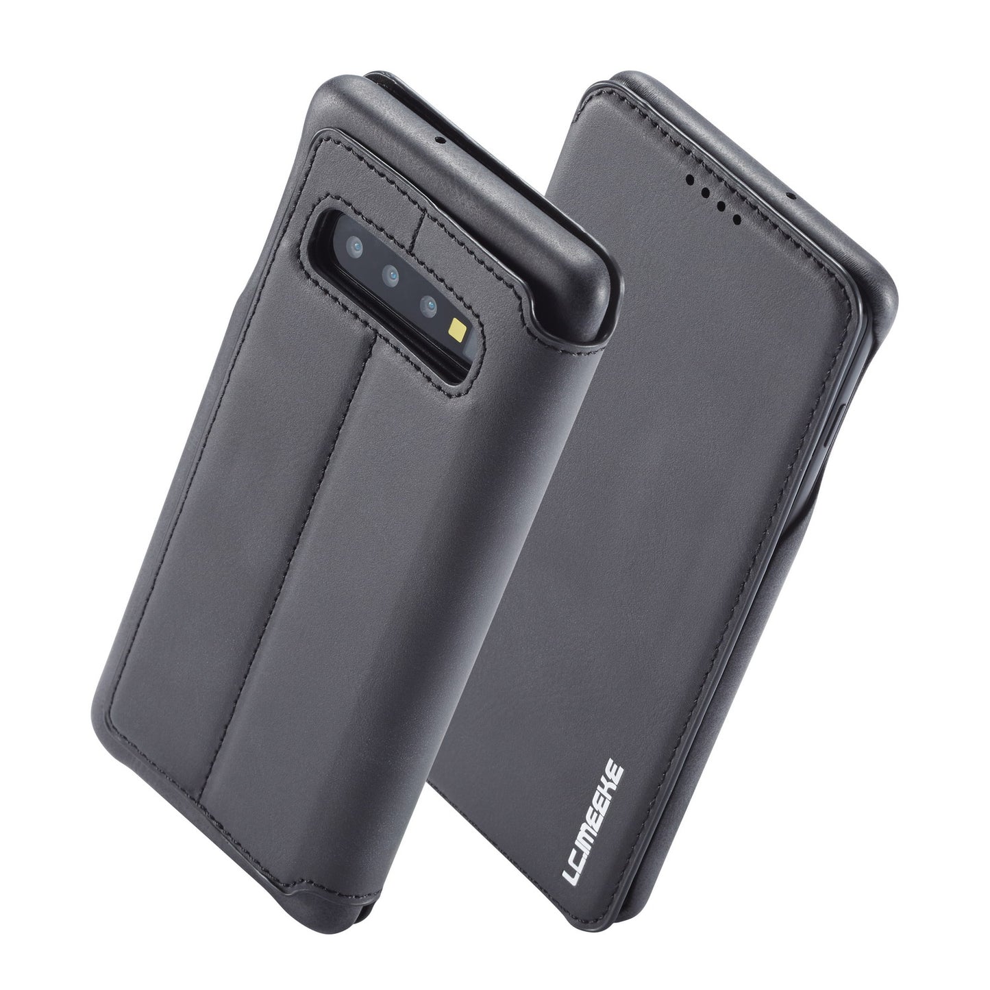 LC.IMEEKE Retro Style Leather Card Holder Case for Samsung Galaxy S10 Plus