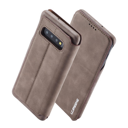 LC.IMEEKE Retro Style Leather Card Holder Case for Samsung Galaxy S10 Plus