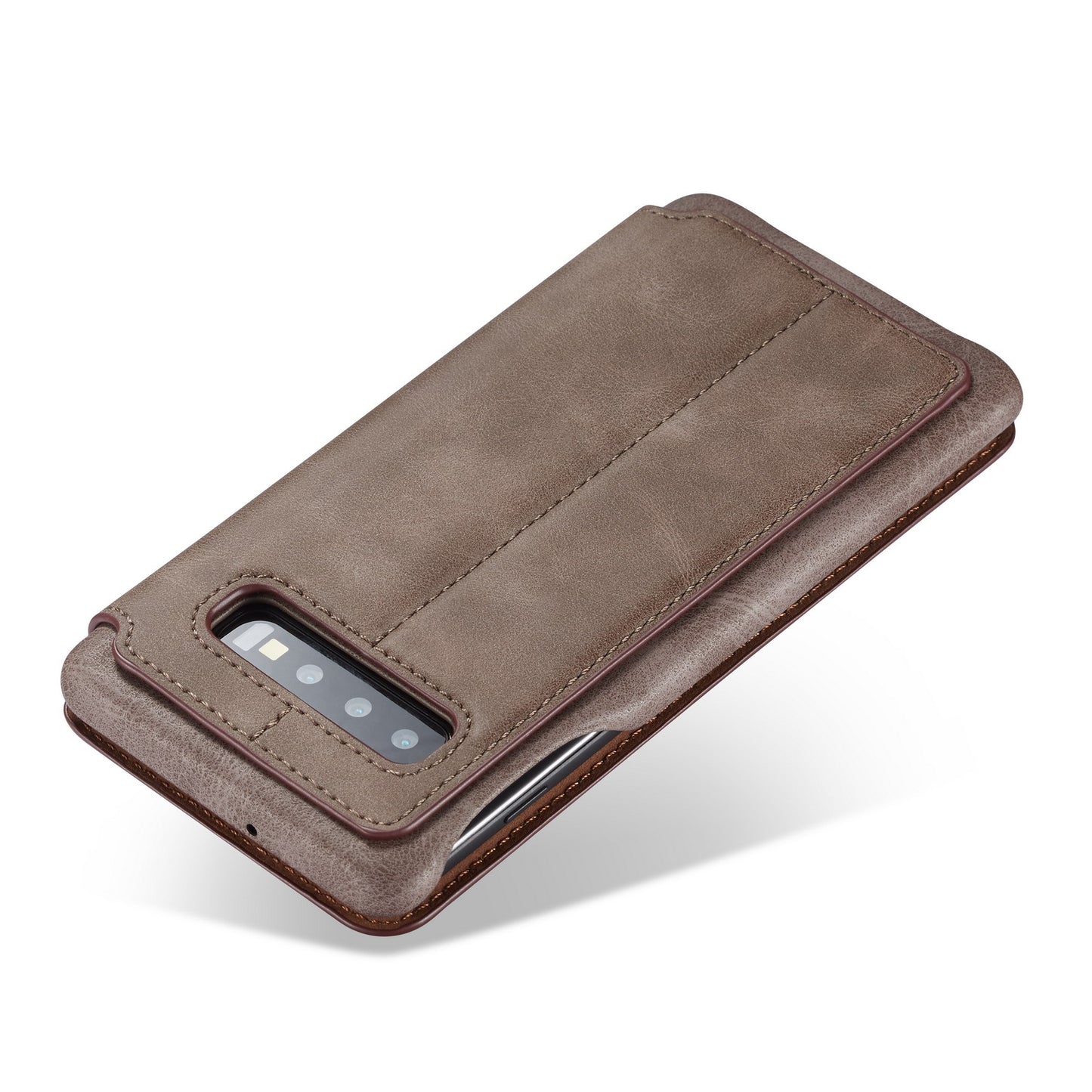 LC.IMEEKE Retro Style Leather Card Holder Case for Samsung Galaxy S10 Plus