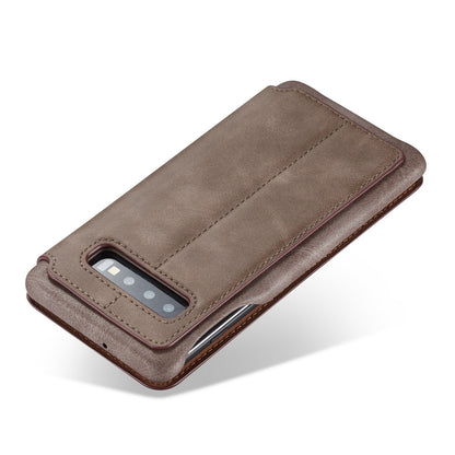 LC.IMEEKE Retro Style Leather Card Holder Case for Samsung Galaxy S10 Plus