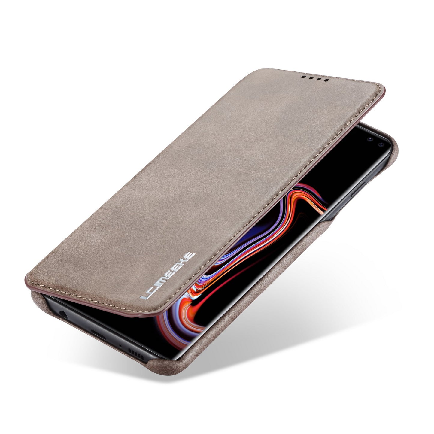 LC.IMEEKE Retro Style Leather Card Holder Case for Samsung Galaxy S10 Plus
