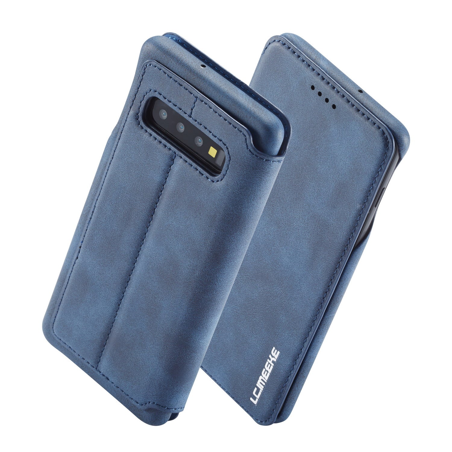 LC.IMEEKE Retro Style Leather Card Holder Case for Samsung Galaxy S10 Plus