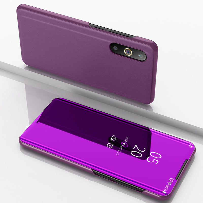 View Window Plated Mirror Surface Leather Stand Case for Samsung Galaxy A50 / A50s / A30s