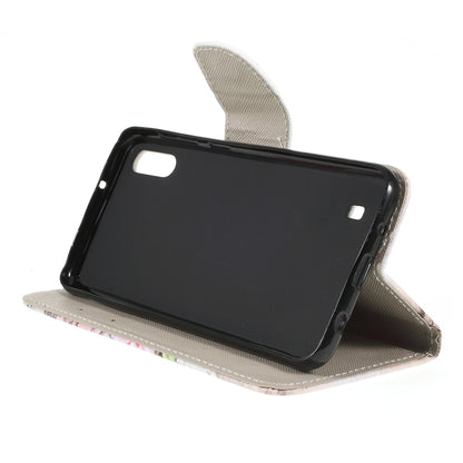Cross Texture Patterned Leather Wallet Case for Samsung Galaxy M10