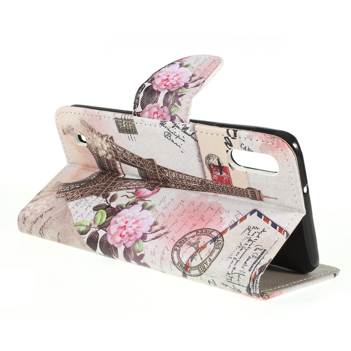 Cross Texture Patterned Leather Wallet Case for Samsung Galaxy M10