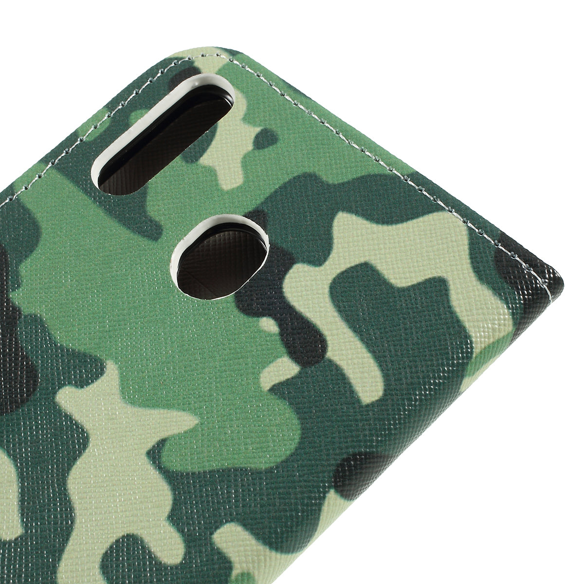 For Samsung Galaxy M20 Cross Texture Patterned Leather Wallet Cover