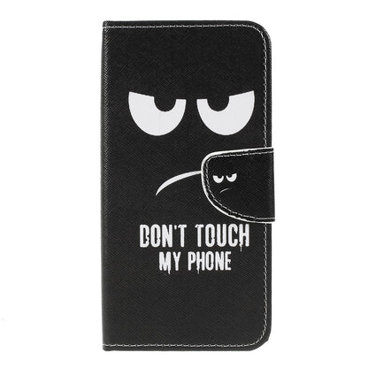 For Samsung Galaxy M20 Cross Texture Patterned Leather Wallet Cover