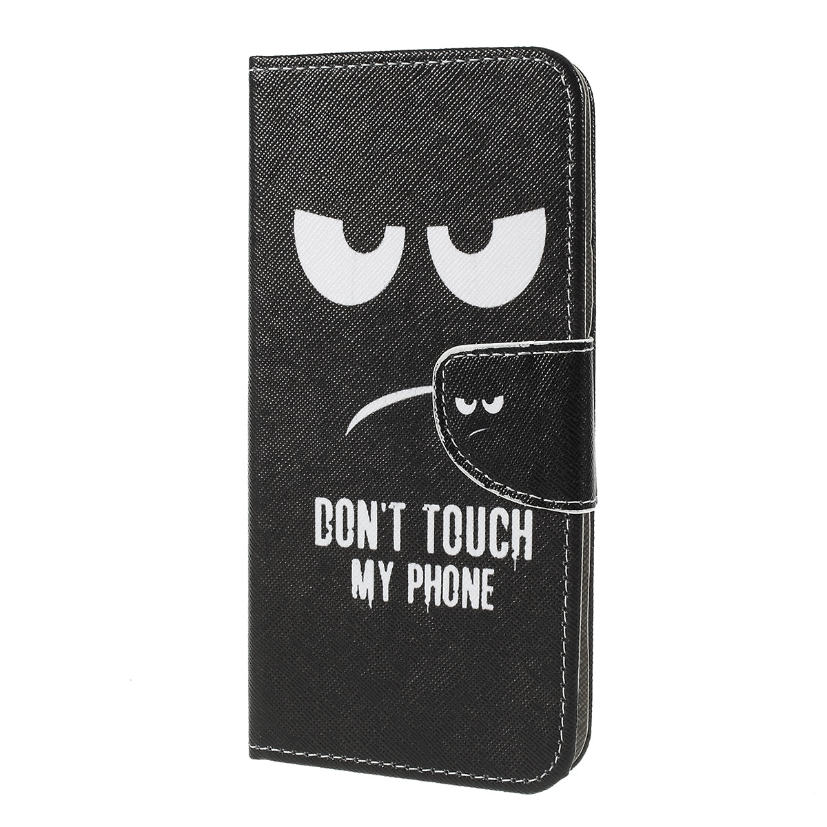 For Samsung Galaxy M20 Cross Texture Patterned Leather Wallet Cover