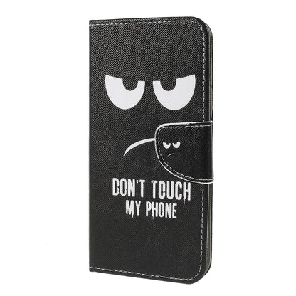 For Samsung Galaxy M20 Cross Texture Patterned Leather Wallet Cover