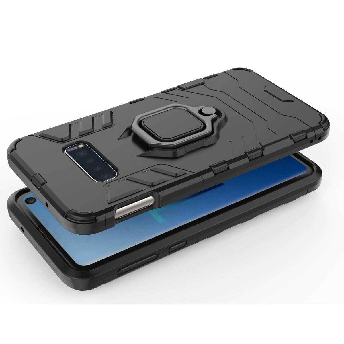 Cool Guard Ring Holder Kickstand PC TPU Hybrid Case for Samsung Galaxy S10e
