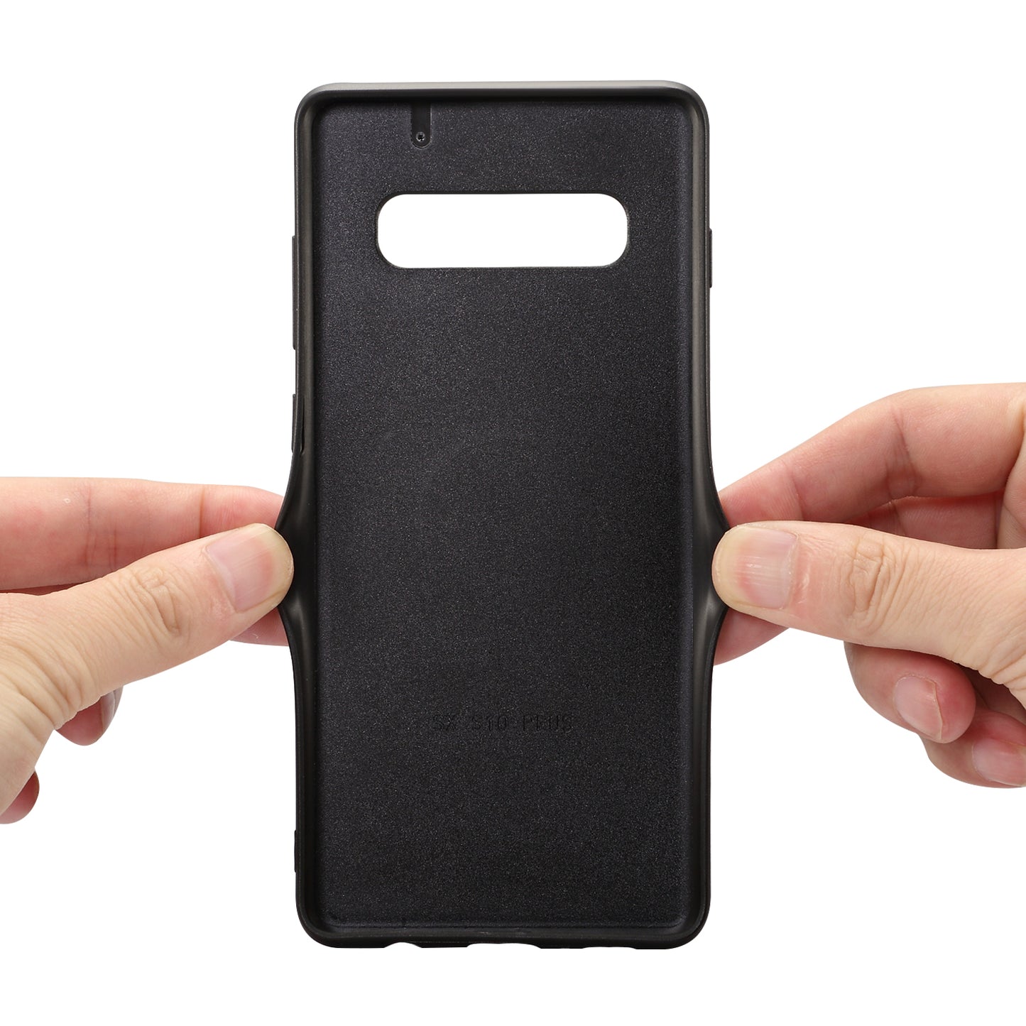 For Samsung Galaxy S10 Dual Card Slot PU Leather Coated TPU Phone Case
