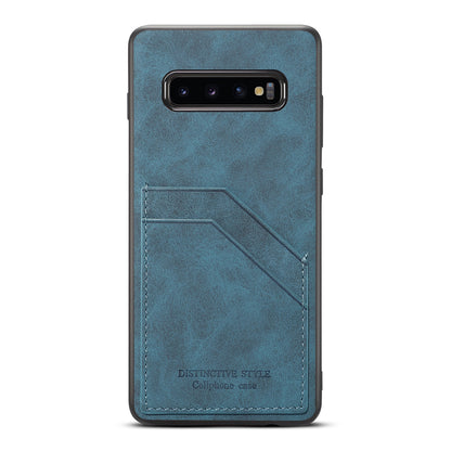 For Samsung Galaxy S10 Dual Card Slot PU Leather Coated TPU Phone Case