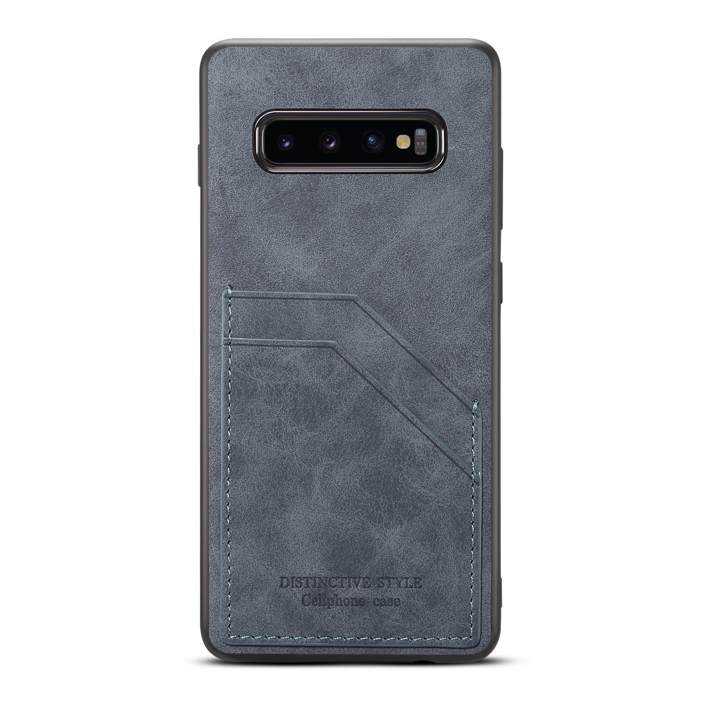 For Samsung Galaxy S10 Dual Card Slot PU Leather Coated TPU Phone Case