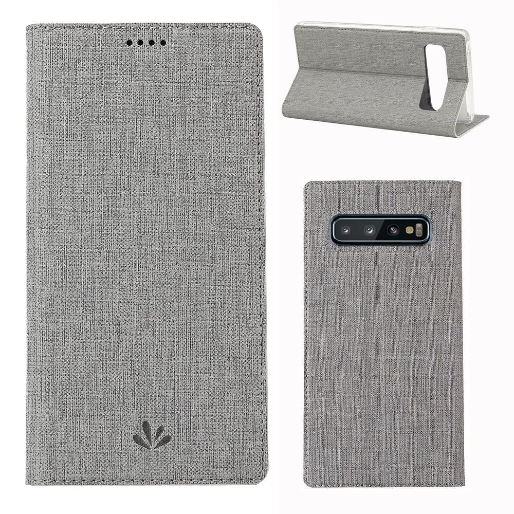 VILI DMX Cross Texture Card Holder Leather Stand Cover for Samsung Galaxy S10