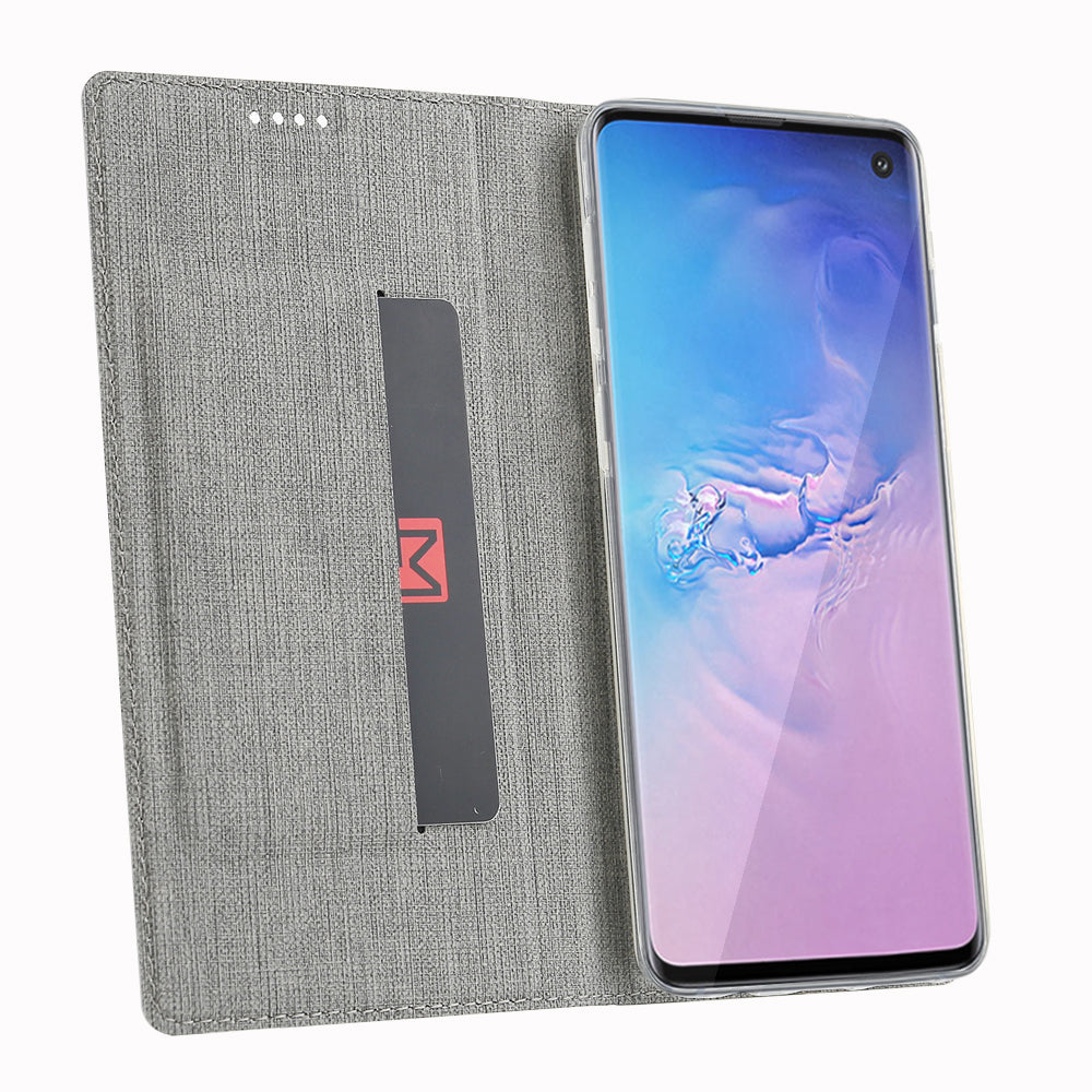 VILI DMX Cross Texture Card Holder Leather Stand Cover for Samsung Galaxy S10